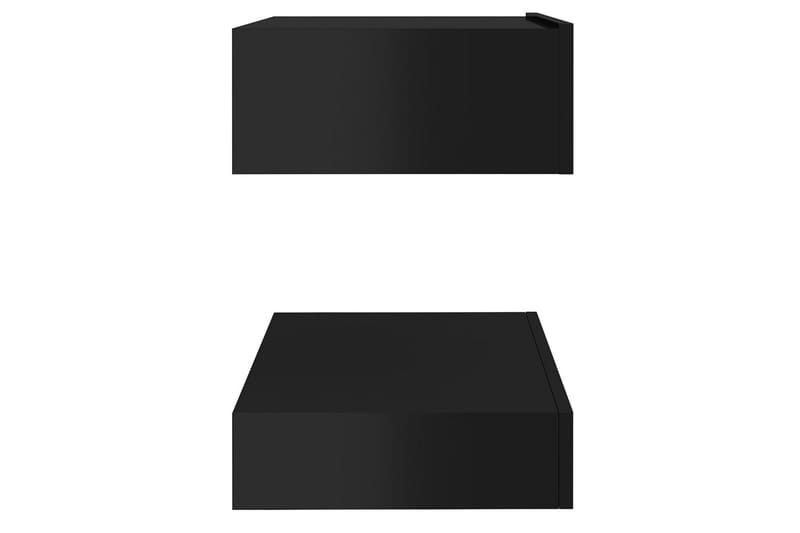 Sängbord 2 st svart högglans 60x35 cm spånskiva - Svart - Möbler - Bord & matgrupper - Avlastningsbord - Sängbord & nattduksbord