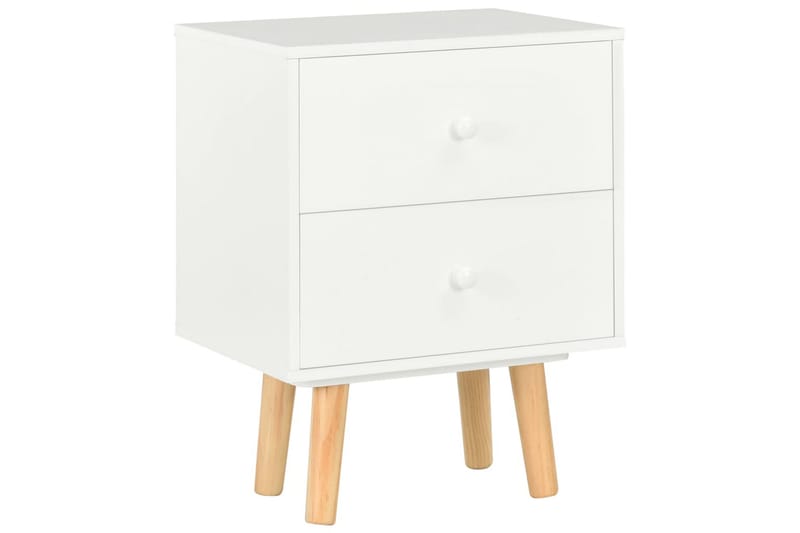 Sängbord 2 st vit 40x30x50 cm massiv furu - Vit - Möbler - Bord & matgrupper - Avlastningsbord - Sängbord & nattduksbord