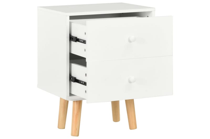Sängbord 2 st vit 40x30x50 cm massiv furu - Vit - Möbler - Bord & matgrupper - Avlastningsbord - Sängbord & nattduksbord