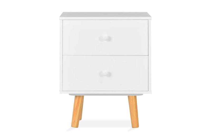 Sängbord 2 st vit 40x30x50 cm massiv furu - Vit - Möbler - Bord & matgrupper - Avlastningsbord & sidobord - Sängbord & nattduksbord