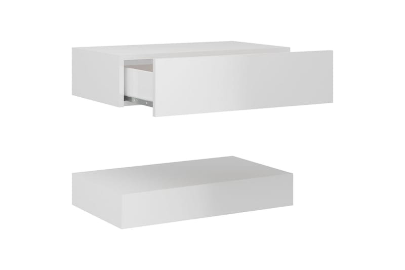 Sängbord 2 st vit högglans 60x35 cm spånskiva - Vit - Möbler - Bord & matgrupper - Avlastningsbord - Sängbord & nattduksbord