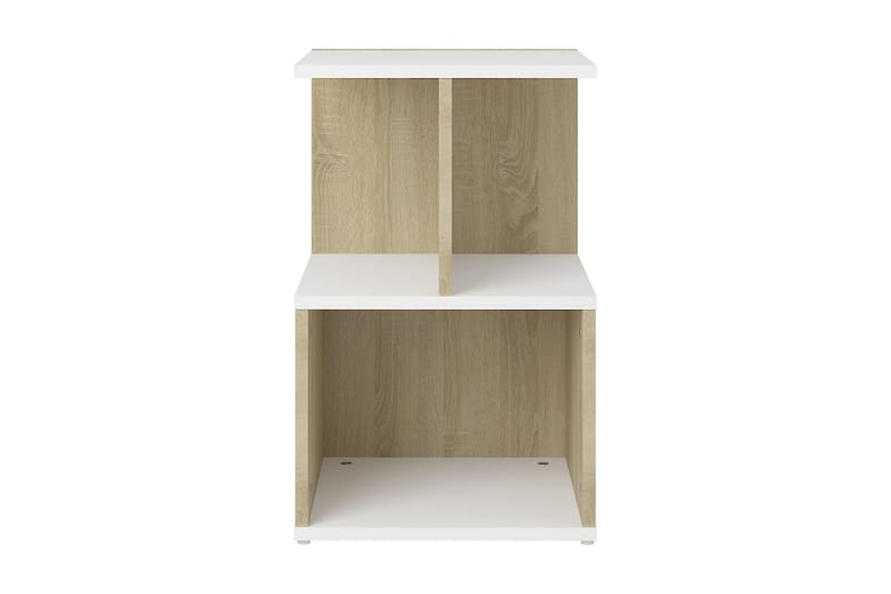 Sängbord 2 st vit och sonoma ek 35x35x55 cm spånskiva - Vit - Möbler - Bord & matgrupper - Avlastningsbord - Sängbord & nattduksbord