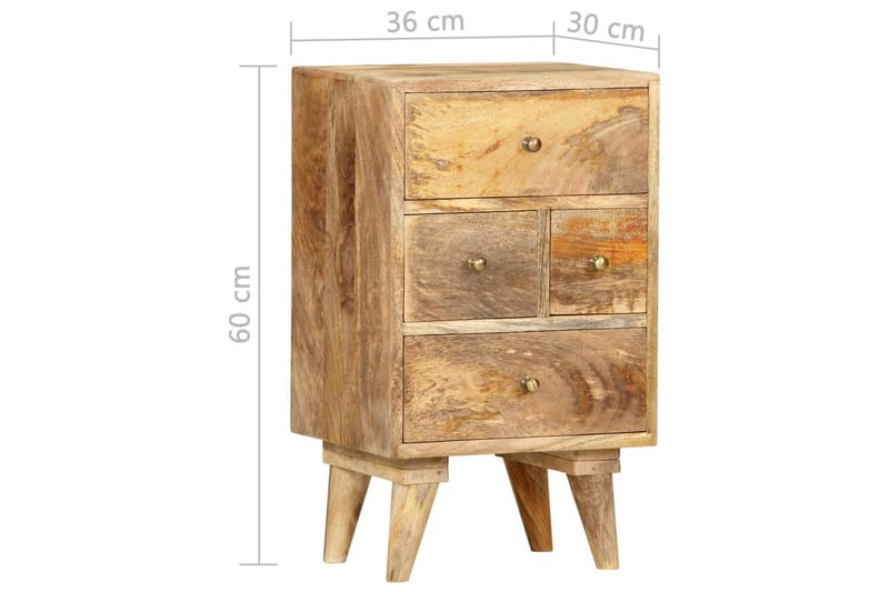 Sängbord 36x30x60 cm massivt mangoträ - Brun - Möbler - Bord & matgrupper - Avlastningsbord - Sängbord & nattduksbord