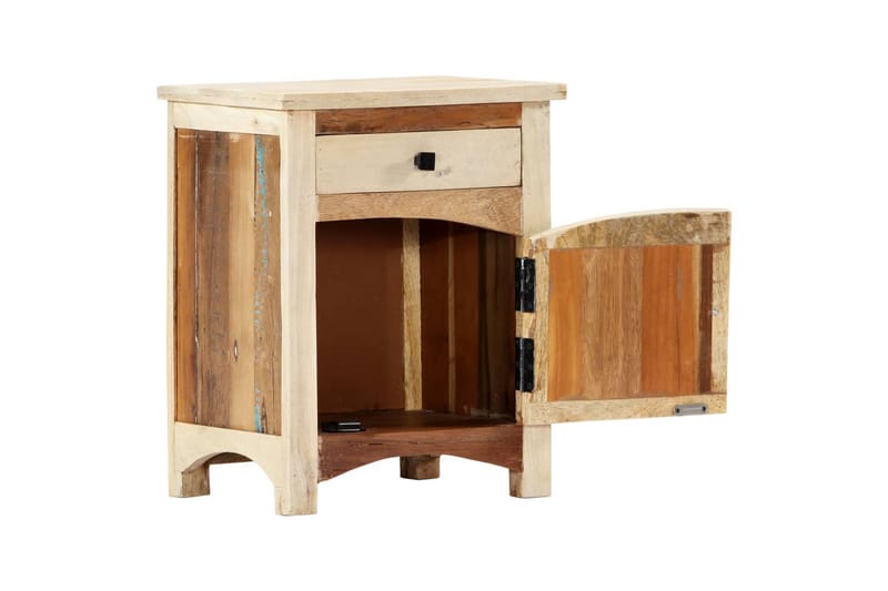 Sängbord 40x30x50 cm massivt återvunnet trä - Flerfärgad - Möbler - Bord & matgrupper - Avlastningsbord - Sängbord & nattduksbord