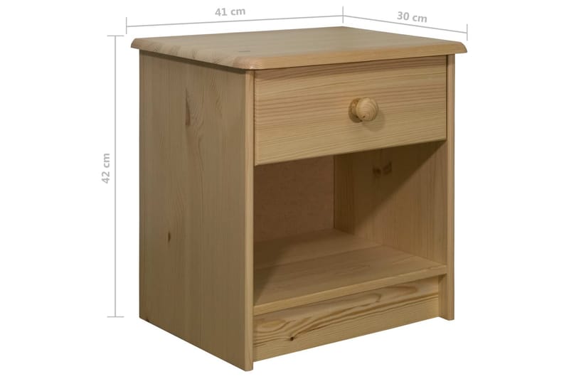 Sängbord 41x30x42 cm massiv furu - Brun - Möbler - Bord & matgrupper - Avlastningsbord - Sängbord & nattduksbord