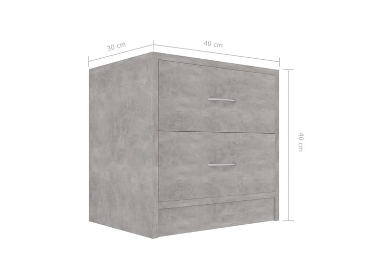 Sängbord betonggrå 40x30x40 cm spånskiva - Grå - Möbler - Bord & matgrupper - Avlastningsbord - Sängbord & nattduksbord