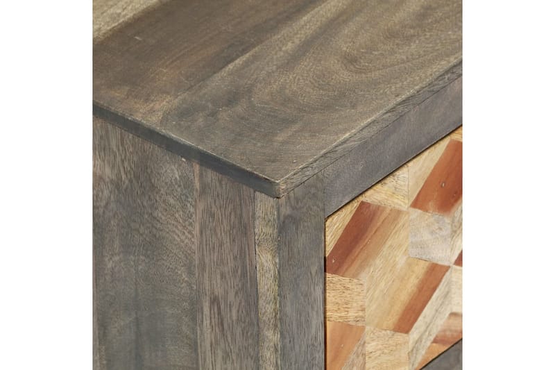 Sängbord grå 40x30x50 cm massivt mangoträ - Grå - Möbler - Bord & matgrupper - Avlastningsbord - Sängbord & nattduksbord