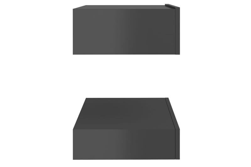 Sängbord grå högglans 60x35 cm spånskiva - Grå - Möbler - Bord & matgrupper - Avlastningsbord - Sängbord & nattduksbord