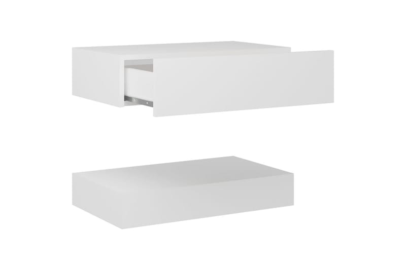 Sängbord LED 2 st vit 60x35 cm spånskiva - Vit - Möbler - Bord & matgrupper - Avlastningsbord - Sängbord & nattduksbord