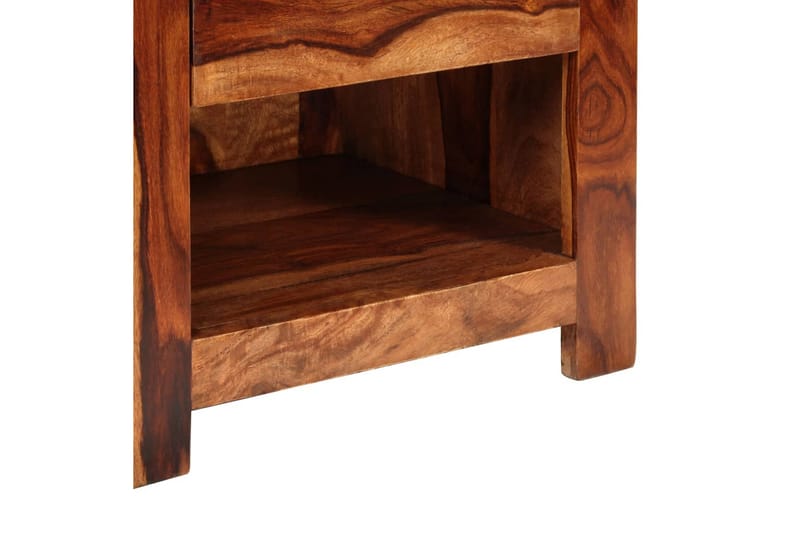 Sängbord med 1 låda massivt sheshamträ - Brun - Möbler - Bord & matgrupper - Avlastningsbord - Sängbord & nattduksbord