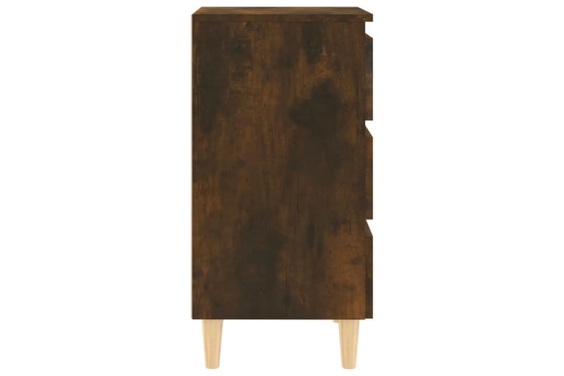 Sängbord med ben i massivt trä 2 st rökfärgad ek 40x35x69 cm - Brun - Möbler - Bord & matgrupper - Avlastningsbord - Sängbord & nattduksbord