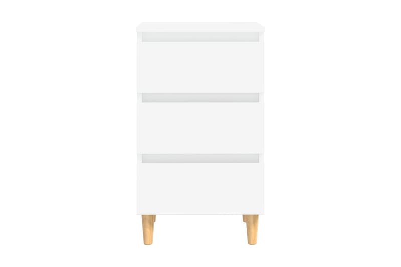 Sängbord med ben i massivt trä 2 st vit 40x30x69 cm - Vit - Möbler - Bord & matgrupper - Avlastningsbord & sidobord - Sängbord & nattduksbord