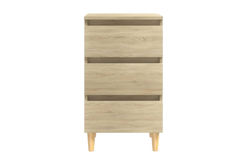 Sängbord med ben i massivt trä sonoma-ek 40x35x69 cm - Brun - Möbler - Bord & matgrupper - Avlastningsbord - Sängbord & nattduksbord