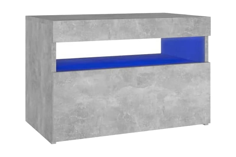 Sängbord med LED-belysning 2 st betonggrå 60x35x40 cm - Grå - Möbler - Bord & matgrupper - Avlastningsbord - Sängbord & nattduksbord