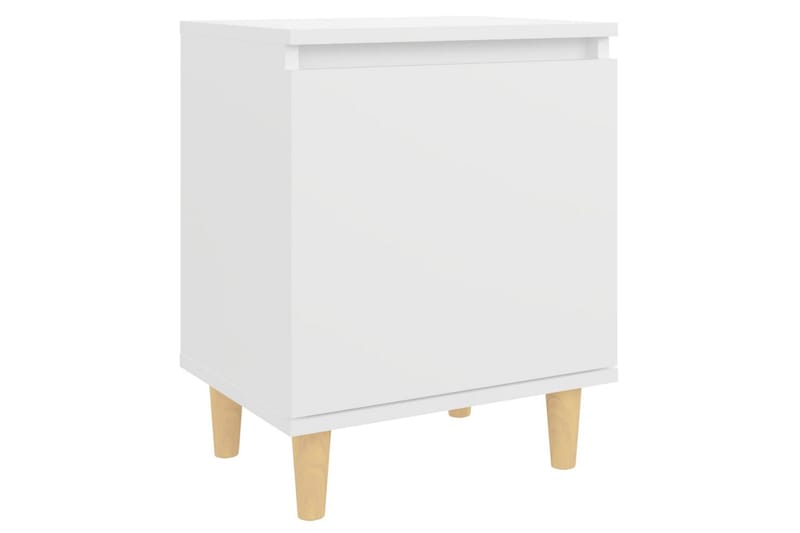Sängbord med massiva ben 2 st vit 40x30x50 cm - Vit - Möbler - Bord & matgrupper - Avlastningsbord - Sängbord & nattduksbord