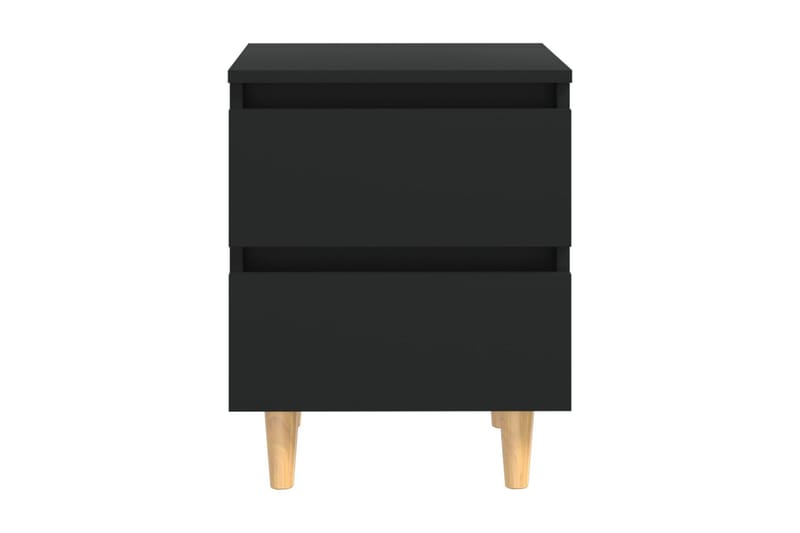 Sängbord med massiva furuben 2 st svart 40x35x50 cm - Svart - Möbler - Bord & matgrupper - Avlastningsbord - Sängbord & nattduksbord