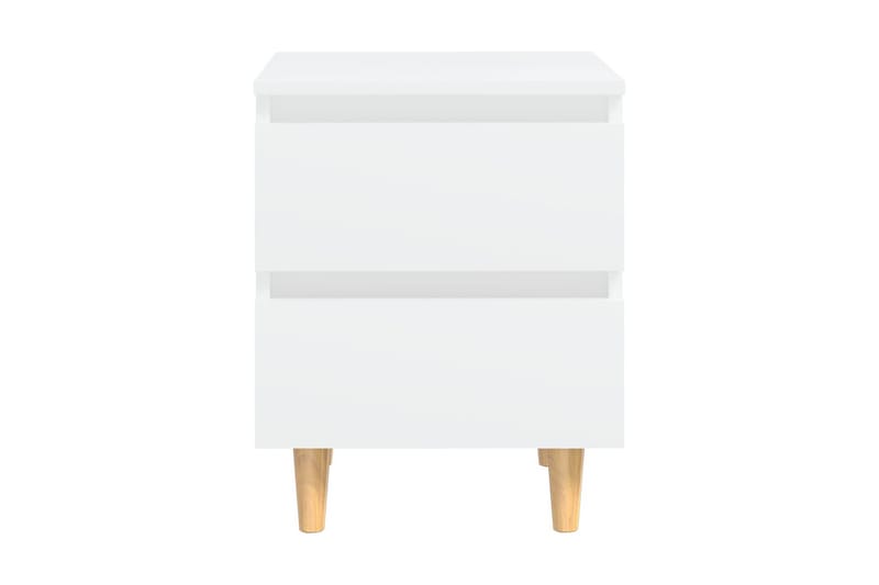 Sängbord med massiva furuben 2 st vit 40x35x50 cm - Vit - Möbler - Bord & matgrupper - Avlastningsbord - Sängbord & nattduksbord