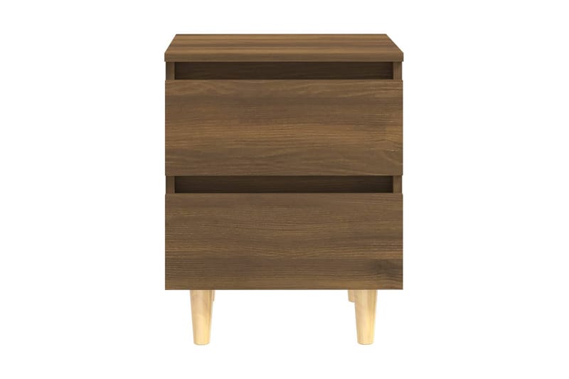 Sängbord med massiva träben brun ek 40x35x50 cm - Brun - Möbler - Bord & matgrupper - Avlastningsbord - Sängbord & nattduksbord
