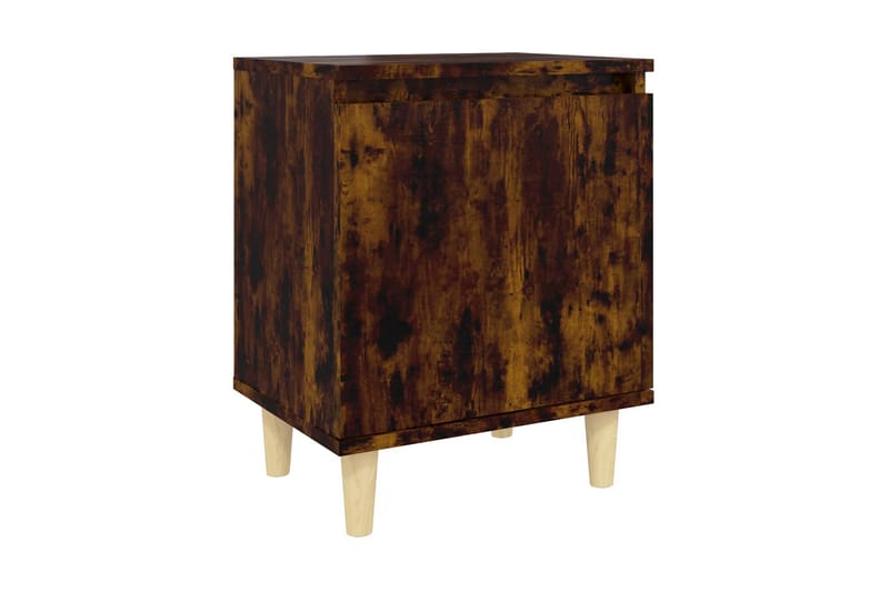 Sängbord med massiva träben rökfärgad ek 40x30x50 cm - Brun - Möbler - Bord & matgrupper - Matbord & köksbord