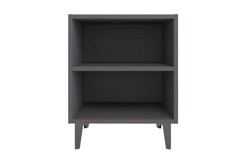 Sängbord med metallben 2 st grå 40x30x50 cm - Grå - Möbler - Bord & matgrupper - Avlastningsbord - Sängbord & nattduksbord