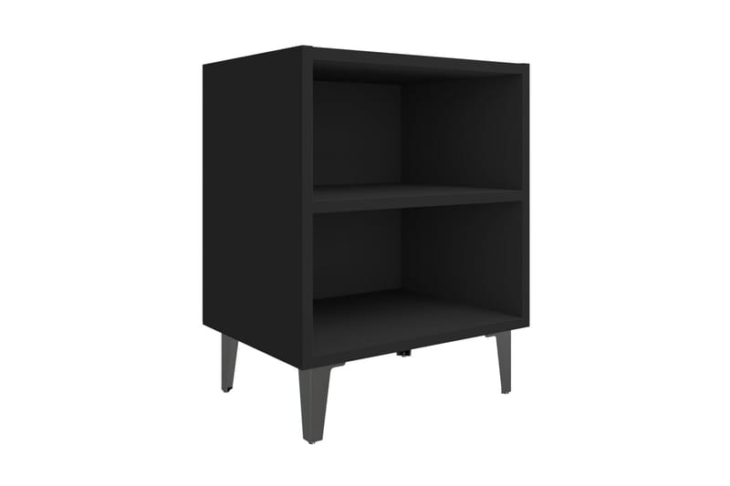 Sängbord med metallben 2 st svart 40x30x50 cm - Svart - Möbler - Bord & matgrupper - Avlastningsbord - Sängbord & nattduksbord