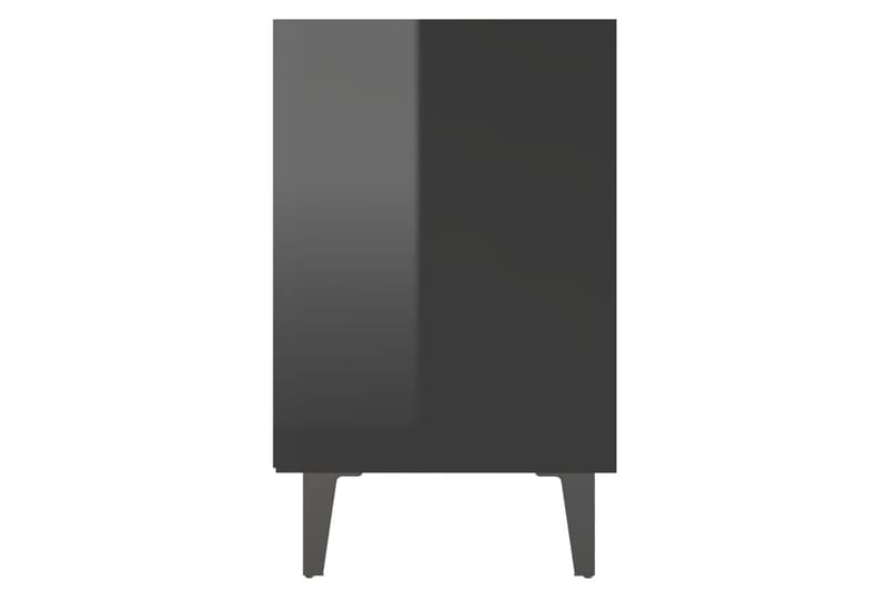 Sängbord med metallben 2 st svart högglans 40x30x50 cm - Svart - Möbler - Bord & matgrupper - Avlastningsbord - Sängbord & nattduksbord