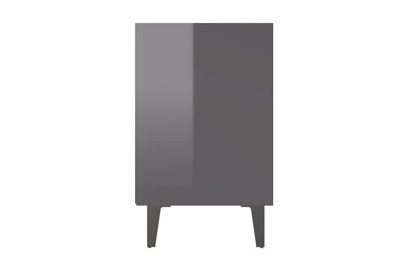 Sängbord med metallben grå högglans 40x30x50 cm - Grå - Möbler - Bord & matgrupper - Avlastningsbord - Sängbord & nattduksbord