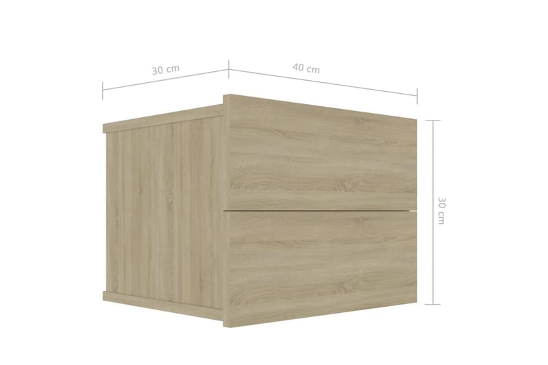 Sängbord sonoma ek 40x30x30 cm spånskiva - Beige - Möbler - Bord & matgrupper - Avlastningsbord - Sängbord & nattduksbord