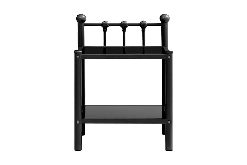 Sängbord svart 45x34x60,5 cm metall och glas - Svart - Möbler - Bord & matgrupper - Avlastningsbord & sidobord - Sängbord & nattduksbord