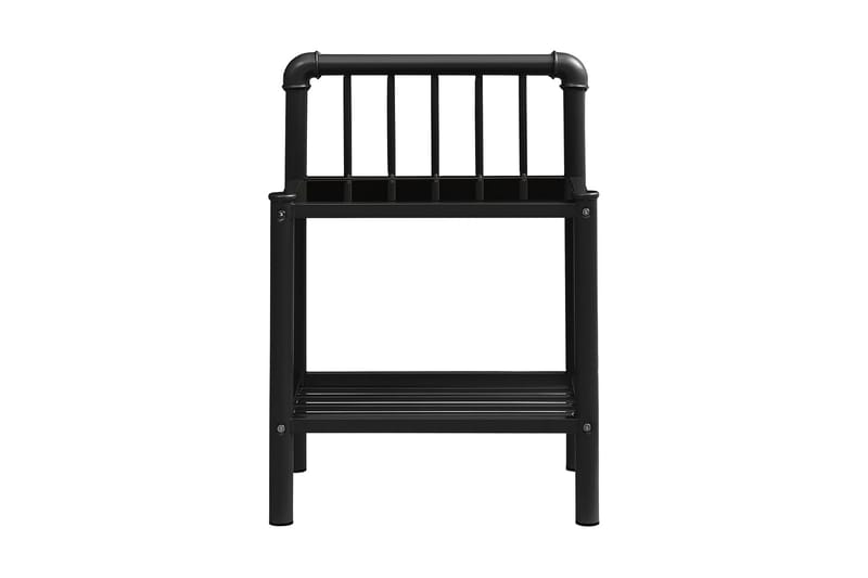 Sängbord svart 45x34x62,5 cm metall och glas - Svart - Möbler - Bord & matgrupper - Avlastningsbord - Sängbord & nattduksbord
