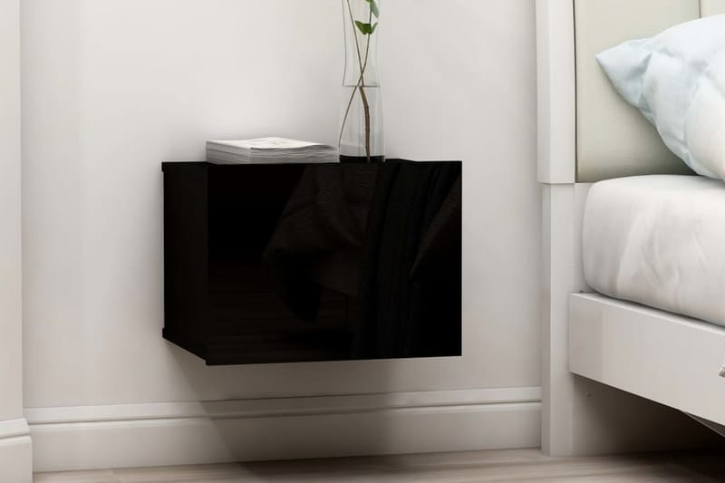 Sängbord svart högglans 40x30x30 cm spånskiva - Svart - Möbler - Bord & matgrupper - Avlastningsbord - Sängbord & nattduksbord