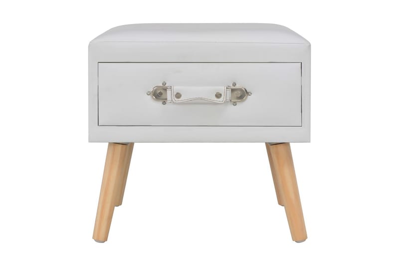 Sängbord vit 40x35x40 cm konstläder - Vit - Möbler - Bord & matgrupper - Avlastningsbord & sidobord - Sängbord & nattduksbord
