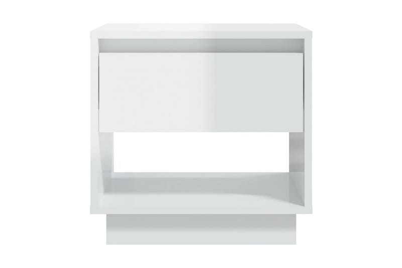 Sängbord vit högglans 2 st 45x34x44 cm spånskiva - Vit - Möbler - Bord & matgrupper - Avlastningsbord - Sängbord & nattduksbord