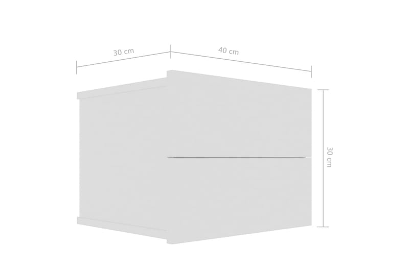 Sängbord vit högglans 40x30x30 cm spånskiva - Vit - Möbler - Bord & matgrupper - Avlastningsbord - Sängbord & nattduksbord