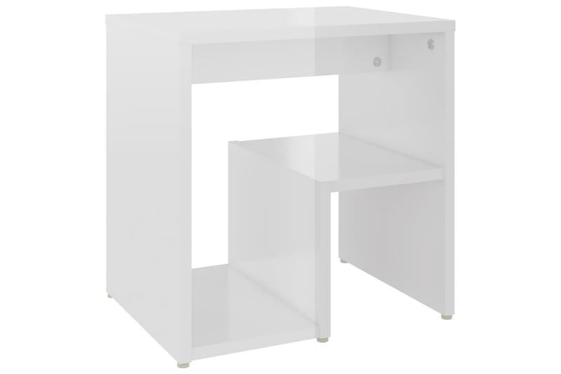 Sängbord vit högglans 40x30x40 cm spånskiva - Vit - Möbler - Bord & matgrupper - Avlastningsbord - Sängbord & nattduksbord