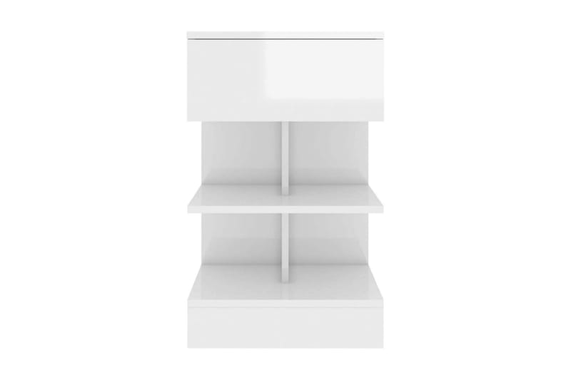 Sängbord vit högglans 40x35x65 cm spånskiva - Vit - Möbler - Bord & matgrupper - Avlastningsbord - Sängbord & nattduksbord