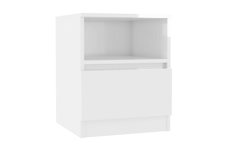 Sängbord vit höglans 40x40x50 cm spånskiva - Vit - Möbler - Bord & matgrupper - Avlastningsbord - Sängbord & nattduksbord