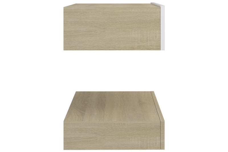 Sängbord vit och sonoma-ek 60x35 cm spånskiva - Vit - Möbler - Bord & matgrupper - Avlastningsbord - Sängbord & nattduksbord