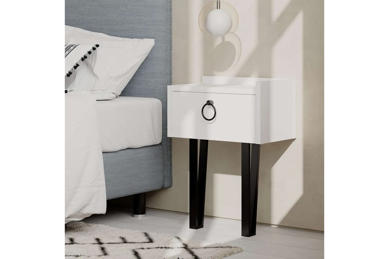 Soniya Sängbord 40 cm - Vit - Möbler - Bord & matgrupper - Avlastningsbord - Sängbord & nattduksbord