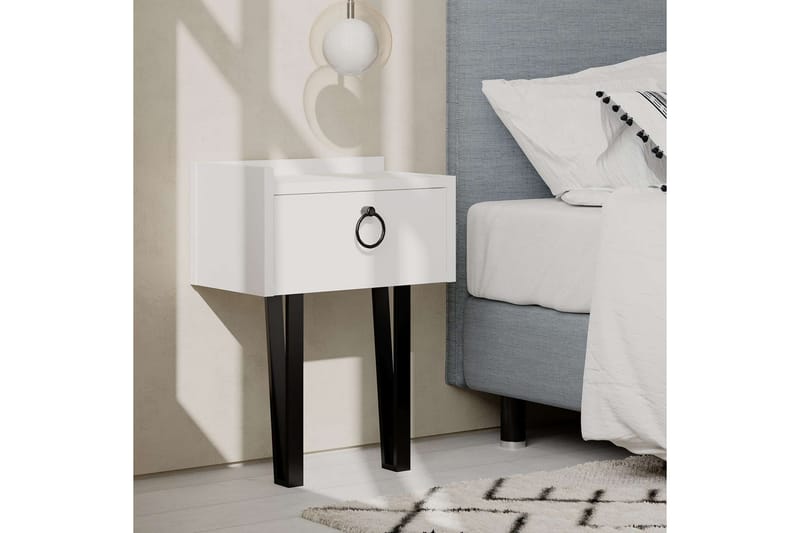 Soniya Sängbord 40 cm - Vit - Möbler - Bord & matgrupper - Avlastningsbord - Sängbord & nattduksbord