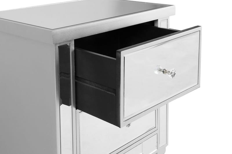 Tigy Sängbord 49 cm med Förvaring 2 Lådor - Glas/Silver - Möbler - Bord & matgrupper - Avlastningsbord - Sängbord & nattduksbord