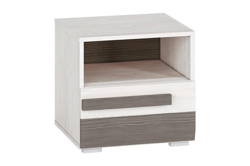 Valgaza Sängbord 45 cm - Gråbrun/Vit Natur - Möbler - Bord & matgrupper - Avlastningsbord - Sängbord & nattduksbord