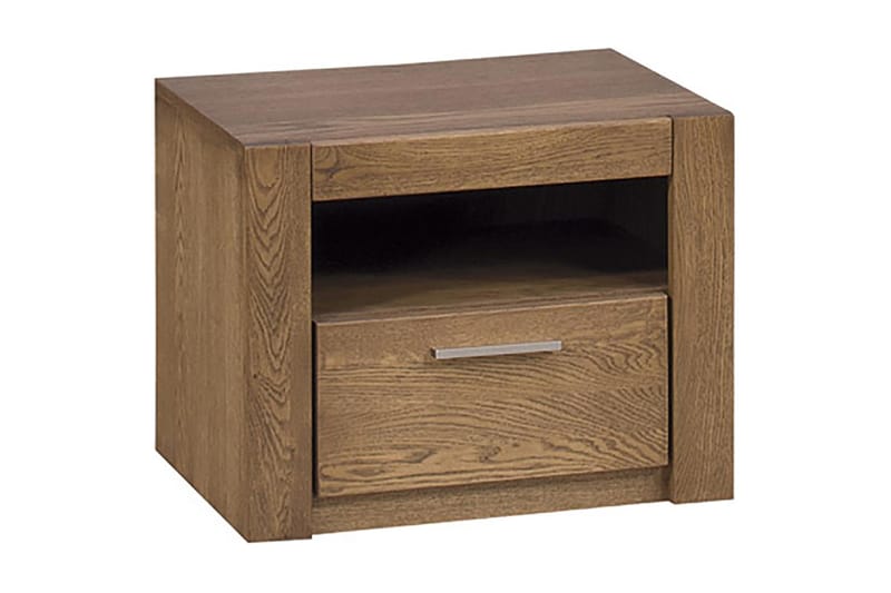 Vesela Sängbord 54 cm med Förvaring Låda + Hylla - Trä/Natur - Förvaring - Skåp - Vitrinskåp