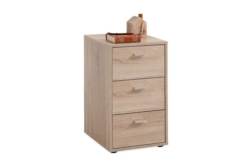 Virginia Sängbord 35 cm med Förvaring 3 Lådor - Ekfärg - Möbler - Bord & matgrupper - Avlastningsbord - Sängbord & nattduksbord