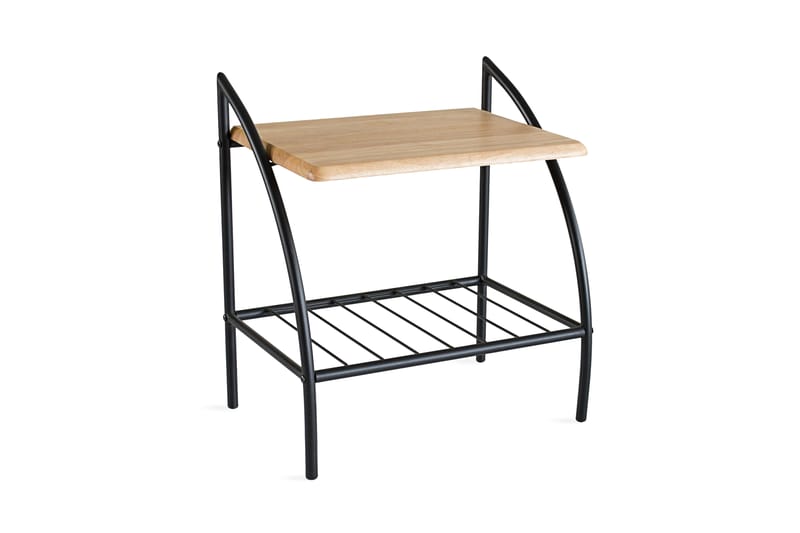 Zenon Sängbord 54 cm med Förvaring Hylla - Svart/Natur - Möbler - Bord & matgrupper - Avlastningsbord & sidobord - Sängbord & nattduksbord