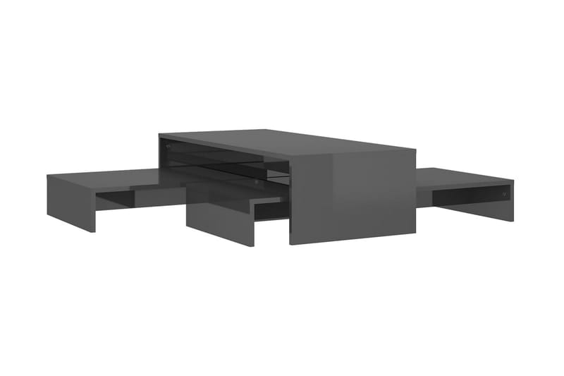 Satsbord grå högglans 100x100x26,5 cm - Grå - Möbler - Bord & matgrupper - Soffbord