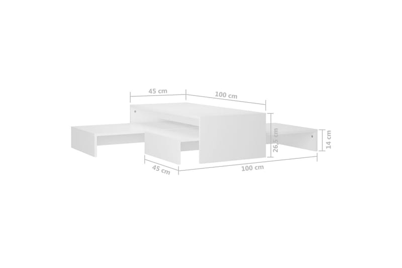 Satsbord vit 100x100x26,5 cm spånskiva - Vit - Möbler - Bord & matgrupper - Avlastningsbord & sidobord - Satsbord