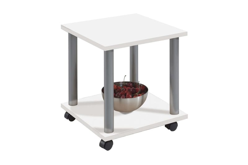 FMD Sidobord med länkhjul vit - Vit - Möbler - Bord & matgrupper - Avlastningsbord - Brickbord & småbord