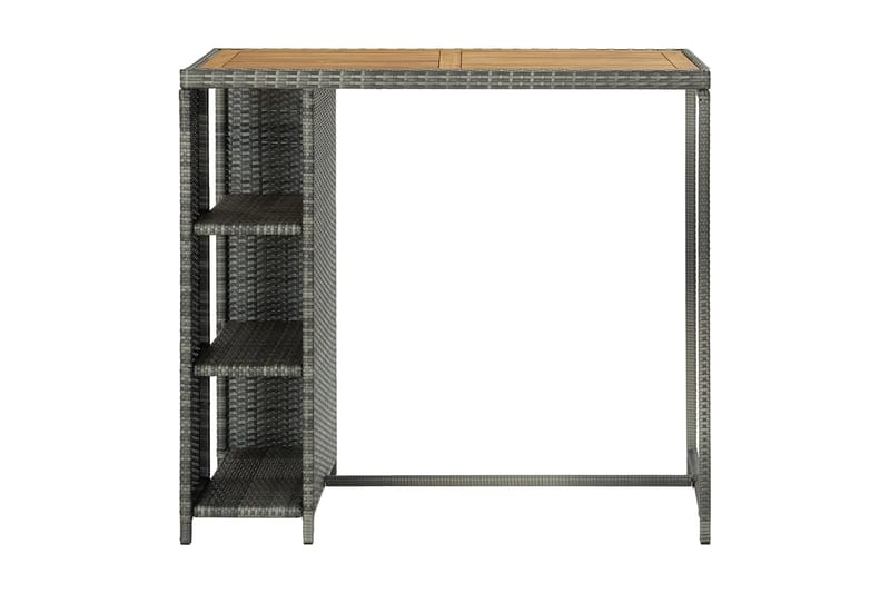 Barbord med förvaringshyllor grå 120x60x110 cm konstrotting - Grå - Möbler - Bord & matgrupper - Barbord & ståbord
