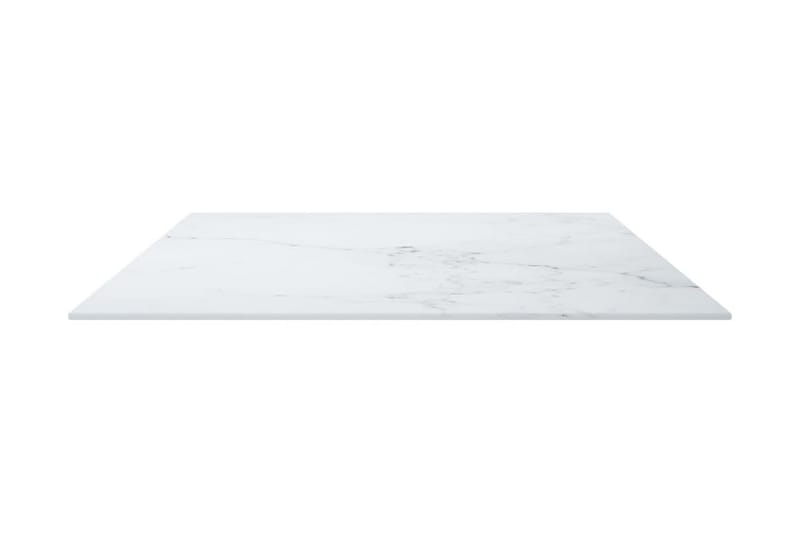 Bordsskiva vit 100x62 cm 8 mm härdat glas med marmortextur - Vit - Möbler - Bord & matgrupper - Bordstillbehör - Bordsben